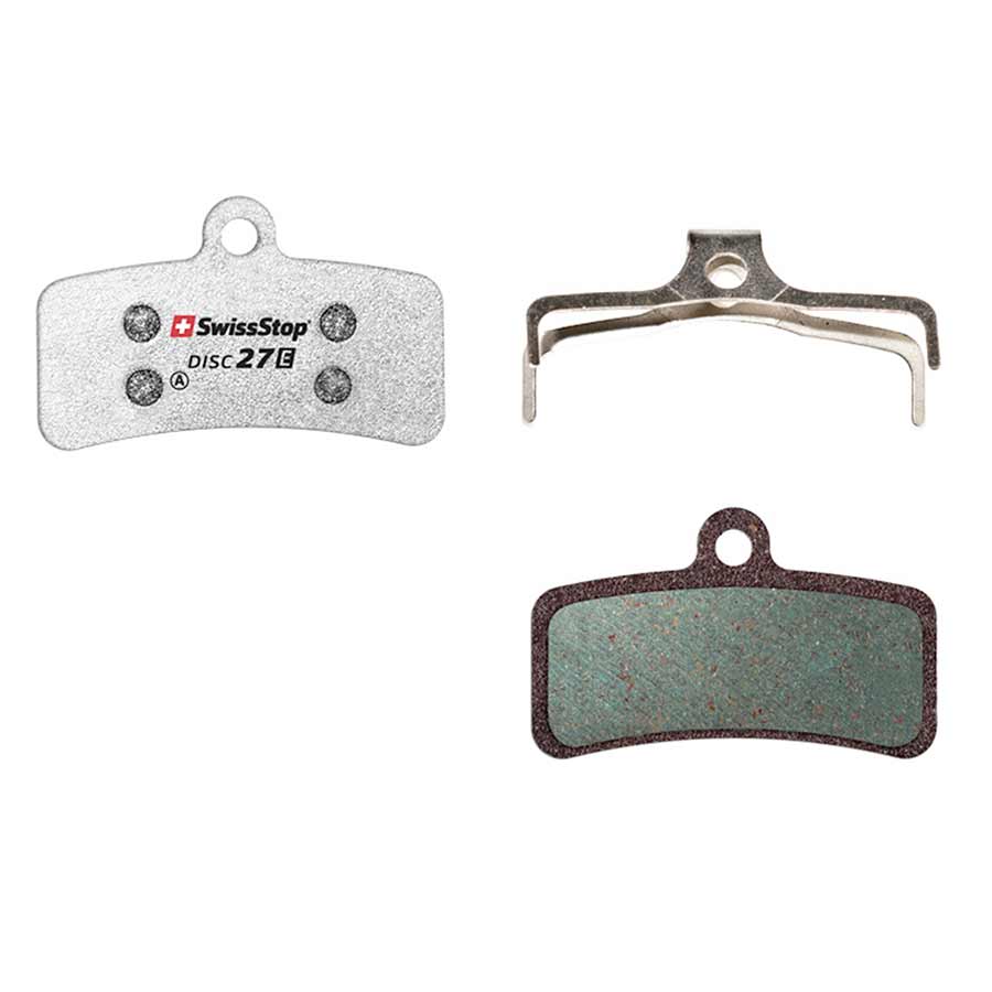 SwissStop, Disc 27 E, Disc brake pads, Fits: XTR 9120/8120/8020, SLX 7120, Saint 820, TRP Slate T4, Quadiem, BR-M9120, BR-M8020, BR-M810, BR-M640, BR-MT520, Organic, Pair