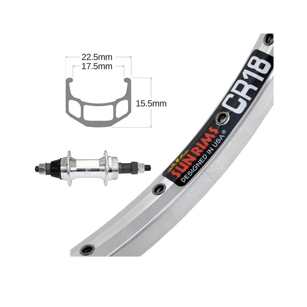 CR-18 27"X1-1/4 SILVER REAR WHEEL FREEWHEEL