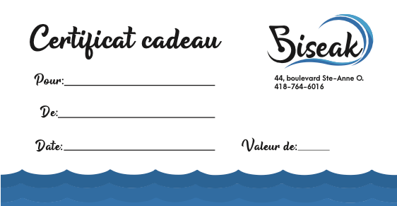 Carte-Cadeau, Atelier de vélo, Biseak