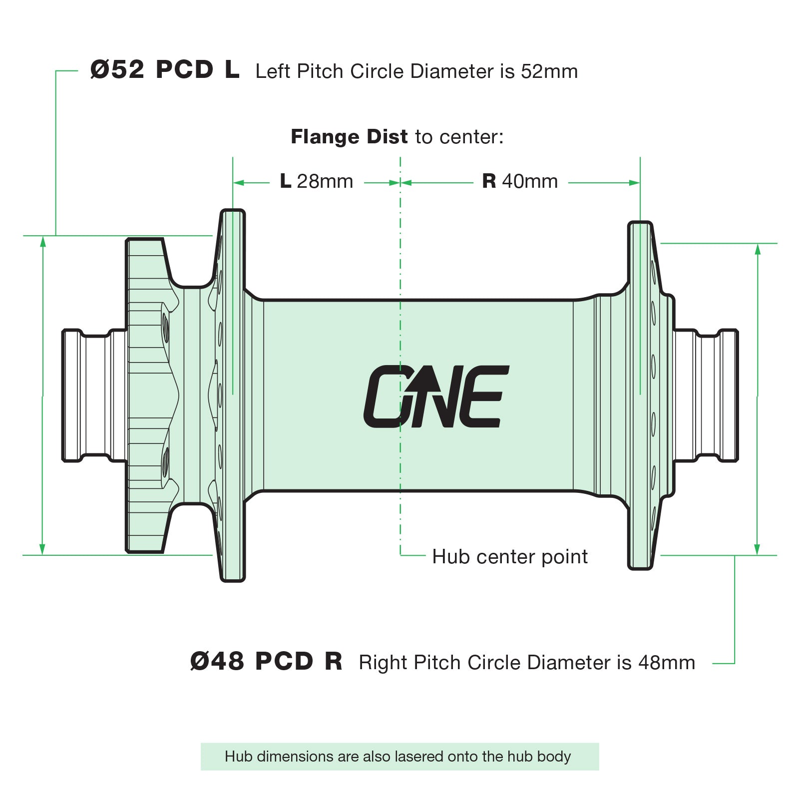 HUB FRONT, ONE UP